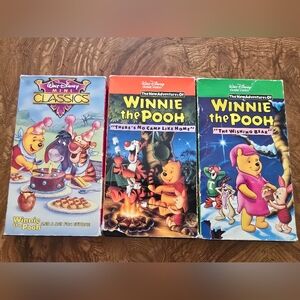 3 Vintage Disney Winnie the Pooh VHS Tapes